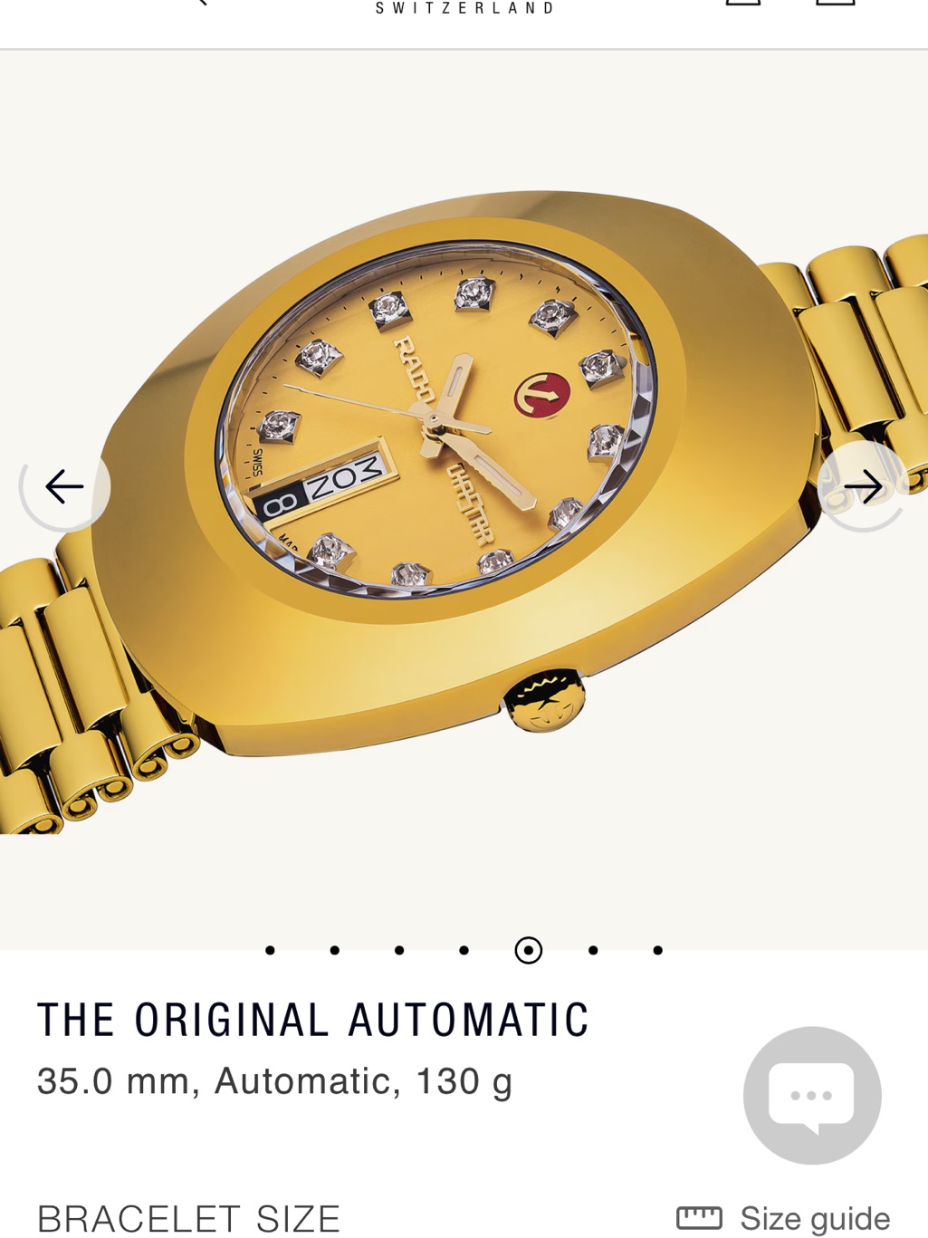 Rado Gold-Tone Automatic Watch With Diamond Markers 35 — image 6 of 8
